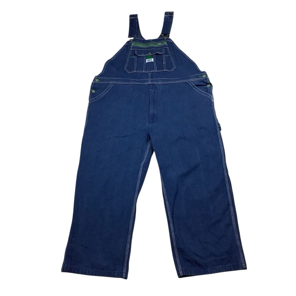 Liberty Carpenter Overall Blue Cotton Denim Jeans Men 44x28 Fit 44x25.5 Workwear